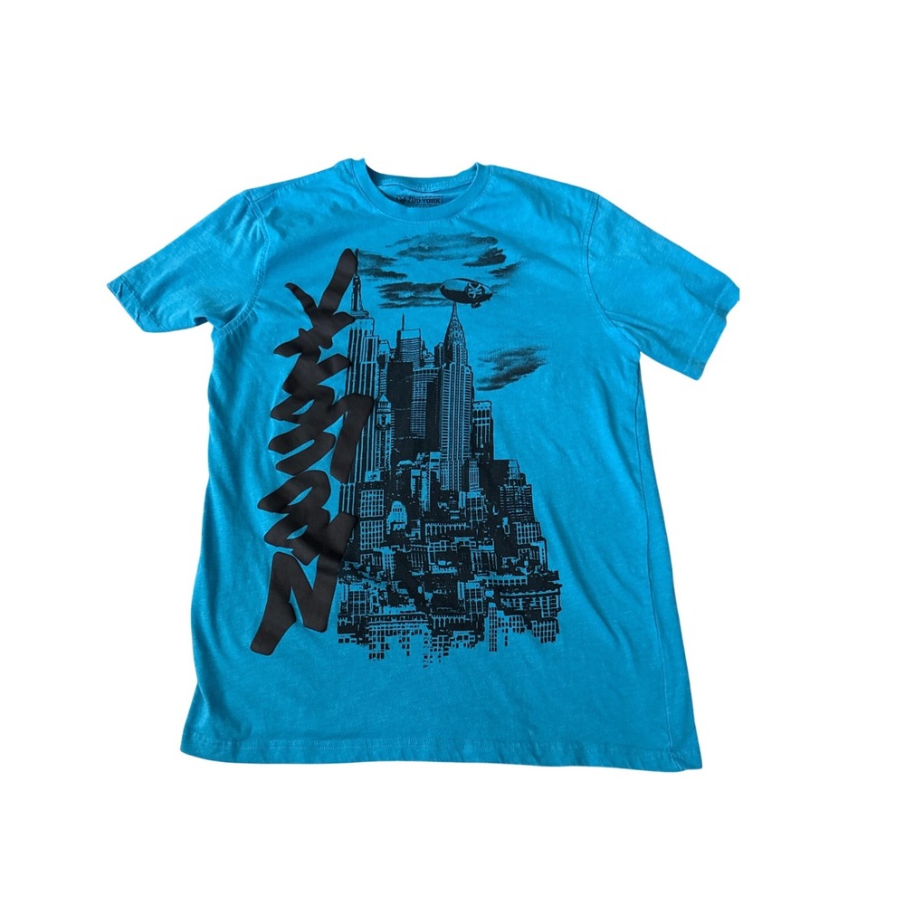 Zoo York Unbreakable Mens T Shirt Blue Graphic Print New York City Skyline Sz M